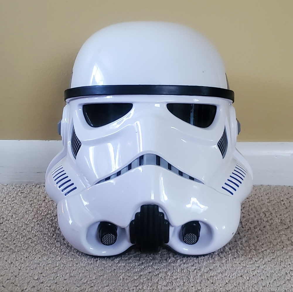 Black Series Storm Trooper Helmet by Disney / Hasbro with voice changer.